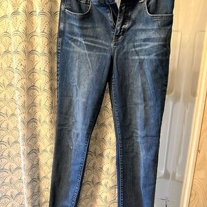 Maurices Blue Skinny Jeans with Faded Details
